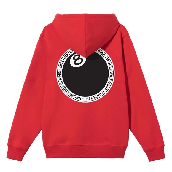 Stussy 8Ball Dot Hoodie Red - Picture 2 of 2